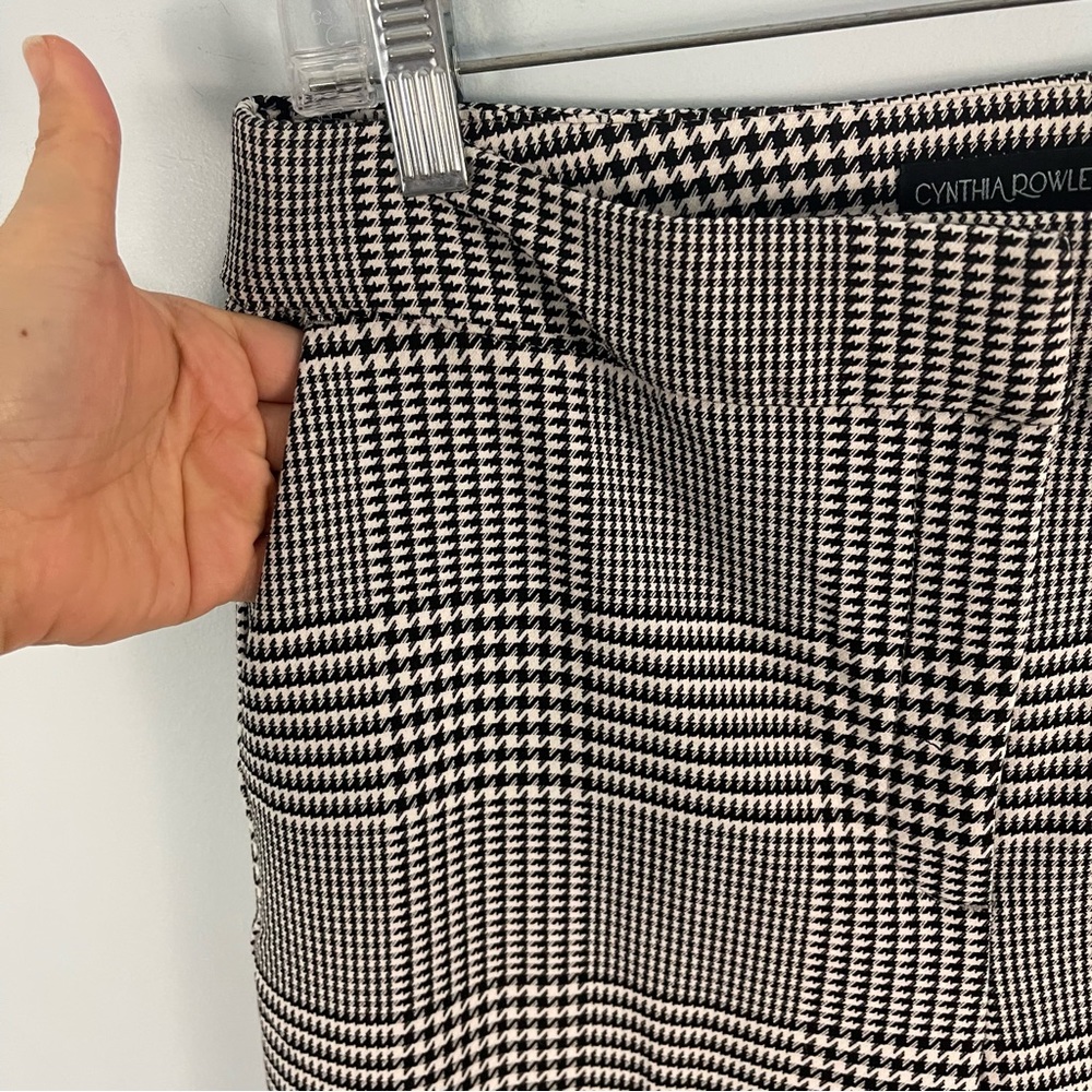 CYNTHIA ROWLEY Houndstooth High Rise Straight Leg Trouser Pants 8, 12 - Picture 14 of 16